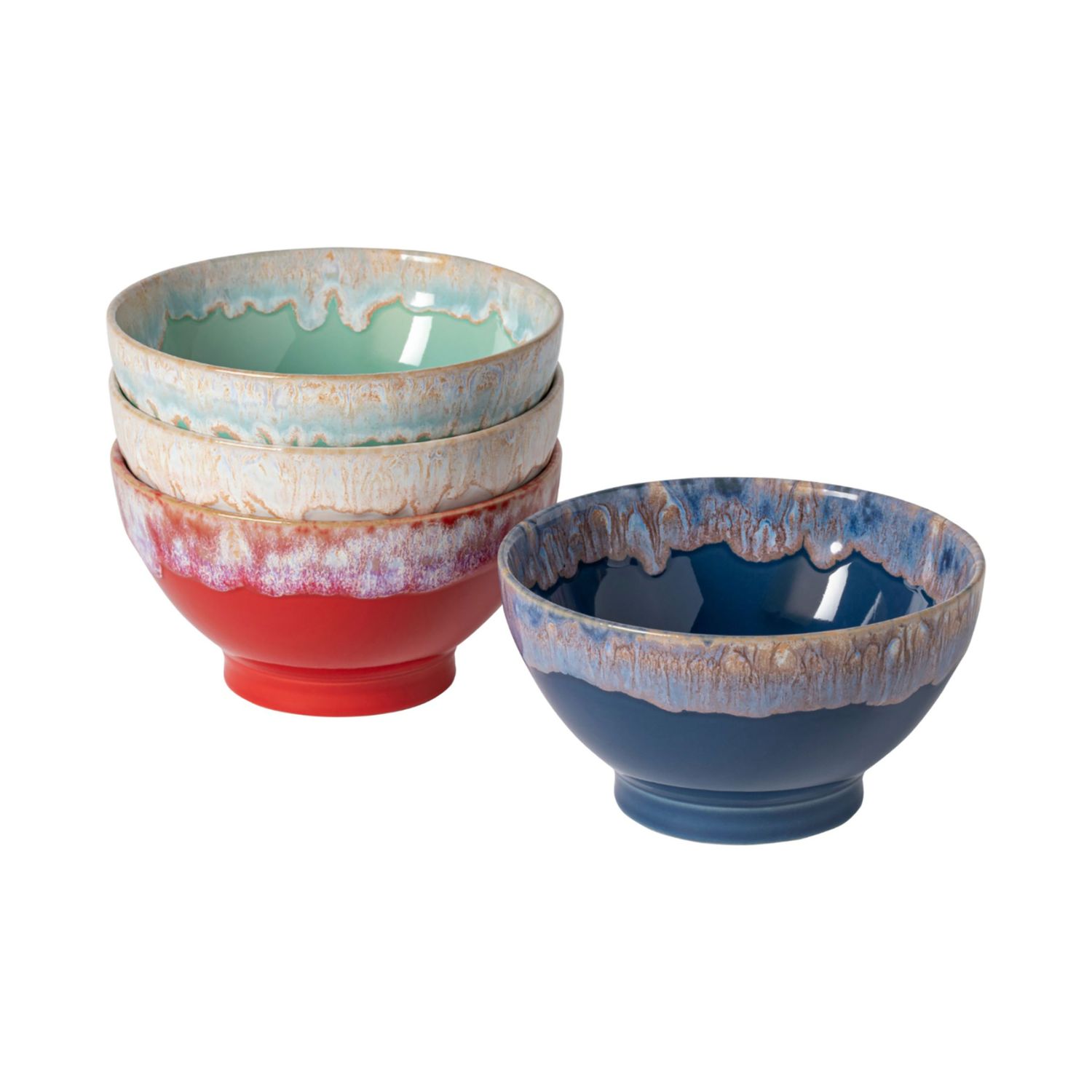 Costa Nova Latte Bowls Collection Multico Set 4 Latte Bowls, DSS09-MLT, 5606739960995