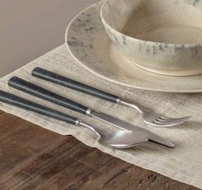 Costa Nova Pico Brushed Black Cable Salad Serving Set 2 Piece., C20747-BLK, 5606739972349