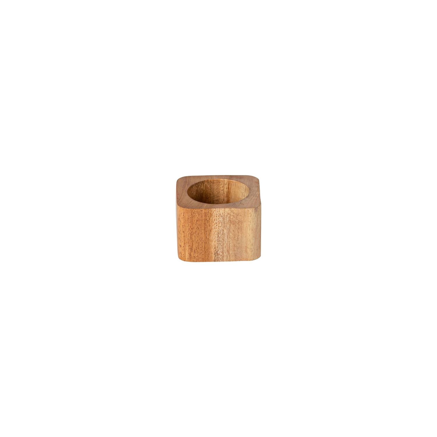 Costa Nova Napkin Ring Natural Wood Set 4 Square Napkin Rings, O30327-NAT, 5606739969448