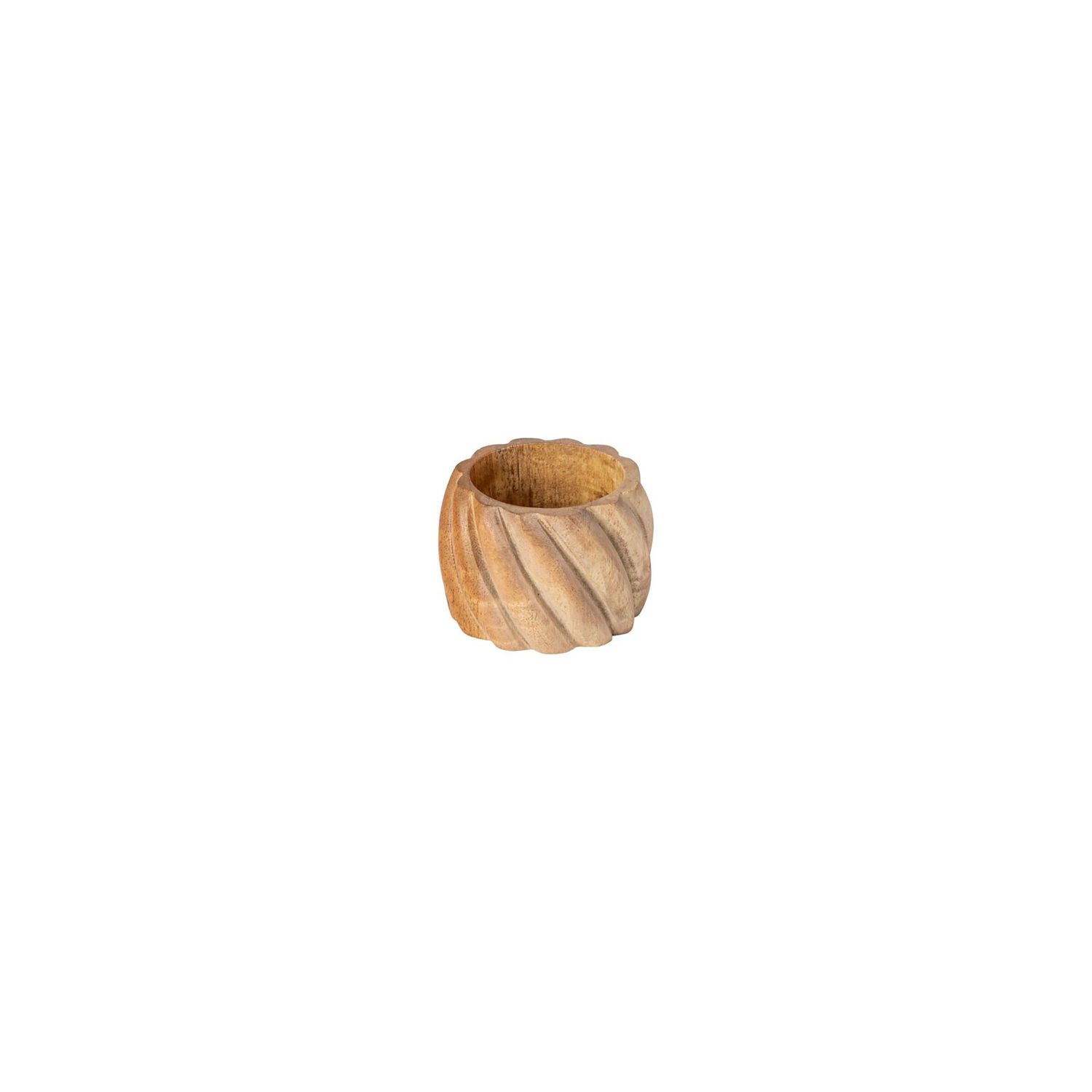 Costa Nova Napkin Ring Natural Wood Set 4 Round Napkin Rings, O30325-NAT, 5606739969424