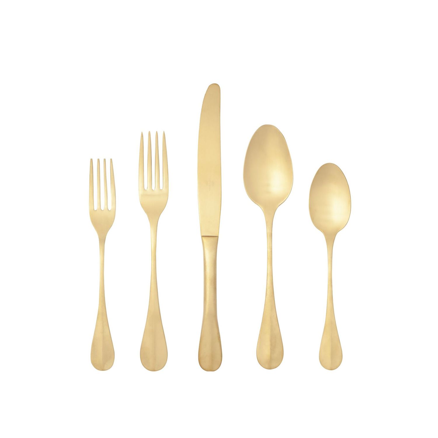 Costa Nova Nau Pvd Gold Flatware 5 Piece Place Setting With Box, C20418-GLD, 5606739950408