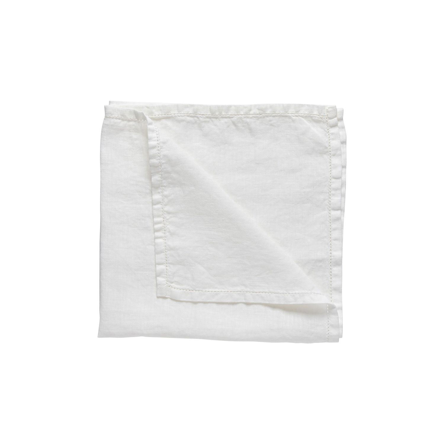 Costa Nova Table Linen Luisa Chalk White Napkin 100% Linen Ajour, TX0173-WHI, 5606739963385