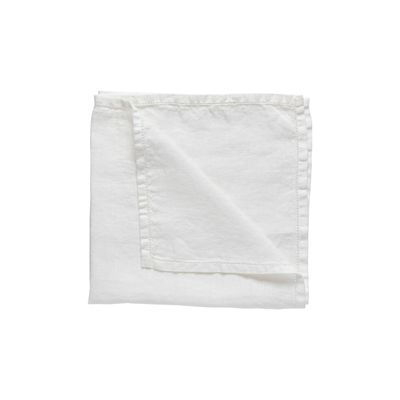 Costa Nova Table Linen Luisa Chalk White Napkin 100% Linen Ajour, TX0173-WHI, 5606739963385