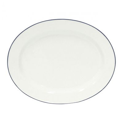 Costa Nova Beja White Blue 15.75 Inch Oval Platter, ATA401-BLU, 5606739932916