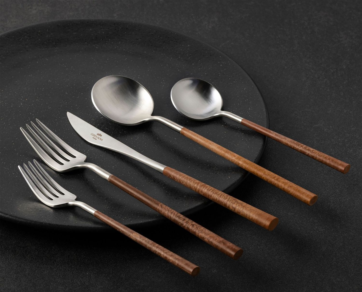 Costa Nova Mito Brushed Wooden Cable Salad Spoon, C20606-WDN, 5606739962463