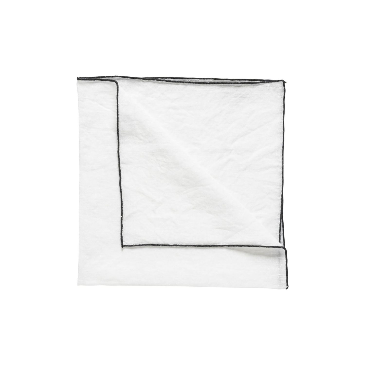 Costa Nova Bella Black Napkin 100% Linen Overlock, TX0263-BLK, 5606739967826