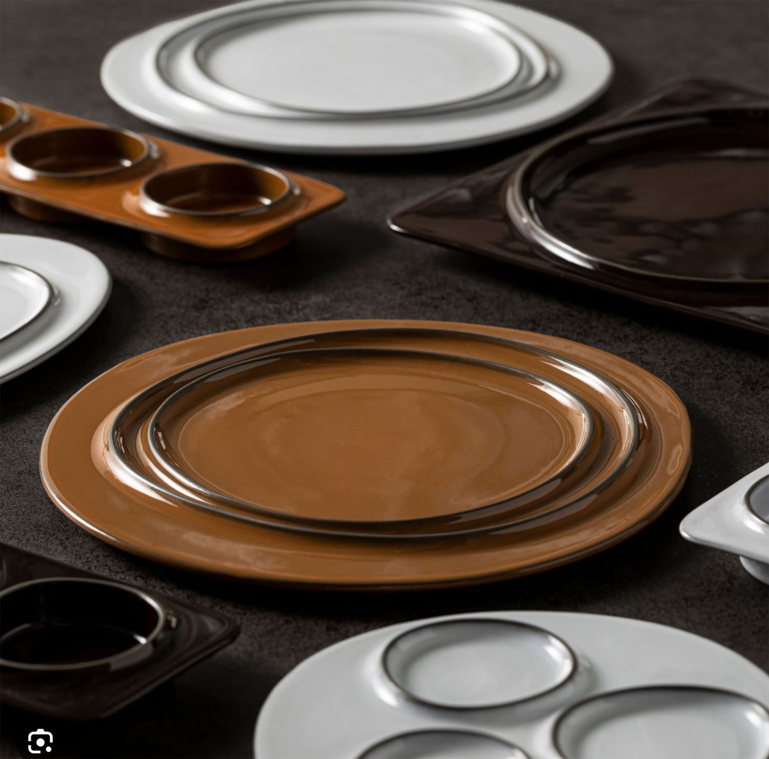 Costa Nova Ambar Ecogres Dark Caramel Round Plate 11 Inch, 1ABP281E-CAR, 5606739961626