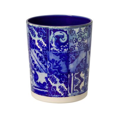 Costa Nova Lisboa Bath Blue Tile Waste Basket, YCD251-BLT, 5606739953287