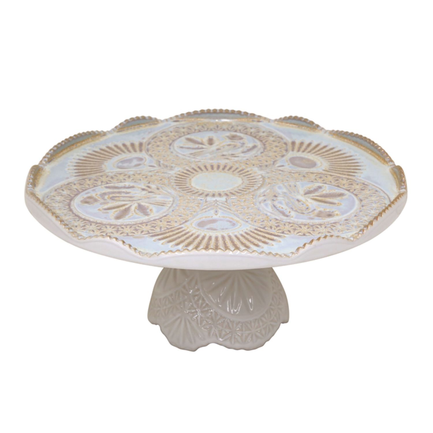 Costa Nova Cristal Nacar Footed Plate, STD301-NAC, 5606739936686