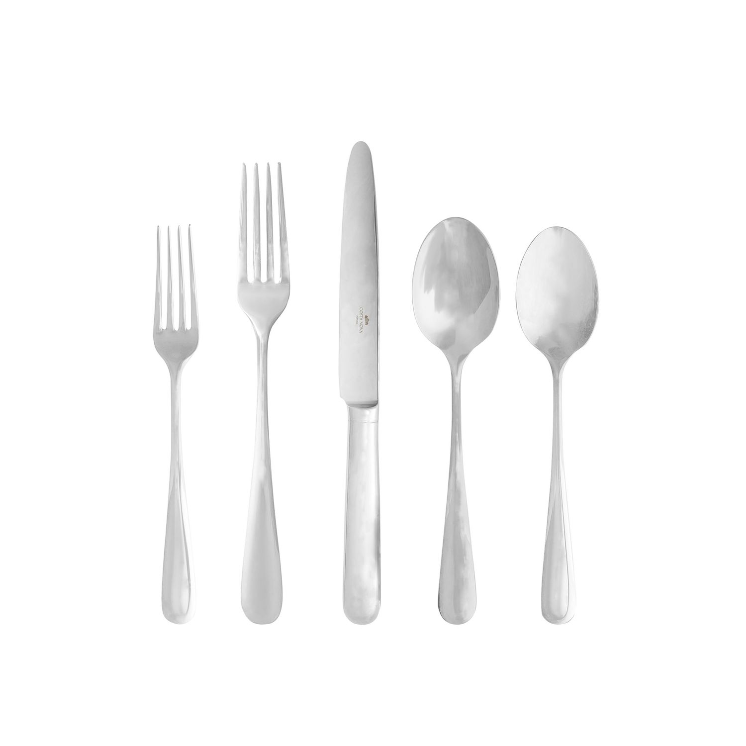 Costa Nova Lumi Polished Flatware 5 Piece Place Setting With Box, C20413-POL, 5606739950354