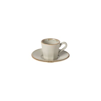 Costa Nova Luzia Ash Grey Coffee Cup &amp; Saucer 5 Oz, PECS11-ASH, 5606739962135