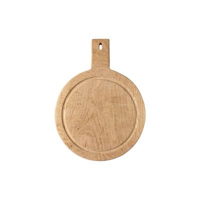 Costa Nova Plano Oak Wood Round Oak Board With Handle 16 Inch, O30243-OAK, 5606739965389