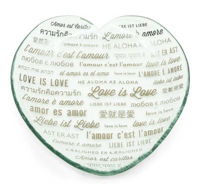 Annieglass Hearts Platinum 7 Inch Love Is Love Heart Plate, MPN: CSH306P