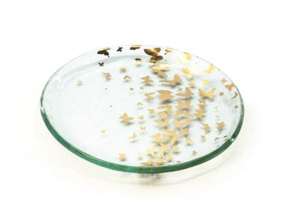 Annieglass Butterfly 6 Inch Appetizer Plate, MPN: B099G