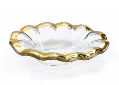 Annieglass Ruffle 6 3�4 x 4 3�4 Inch Soap Dish Gold, MPN: G246