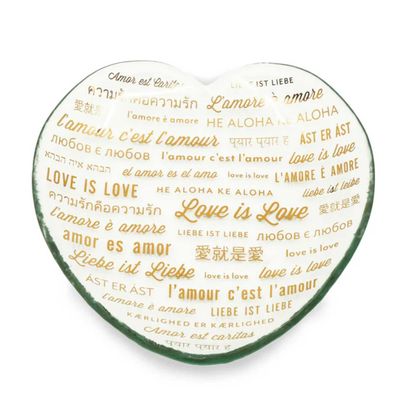 Annieglass Hearts Gold 7 Inch Love Is Love Heart Plate, MPN: CSH306G