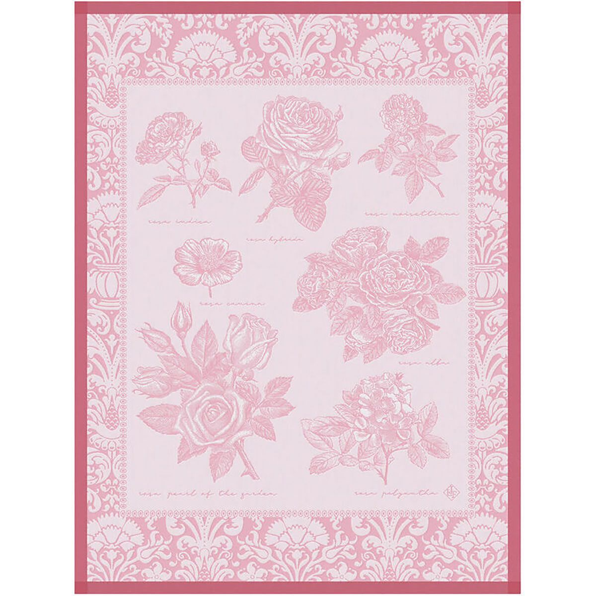 Le Jacquard Francais Jardin Des Roses Pink Tea Towel 30122