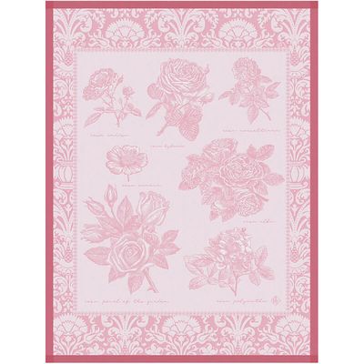 Le Jacquard Francais Jardin Des Roses Pink Tea Towel 30122