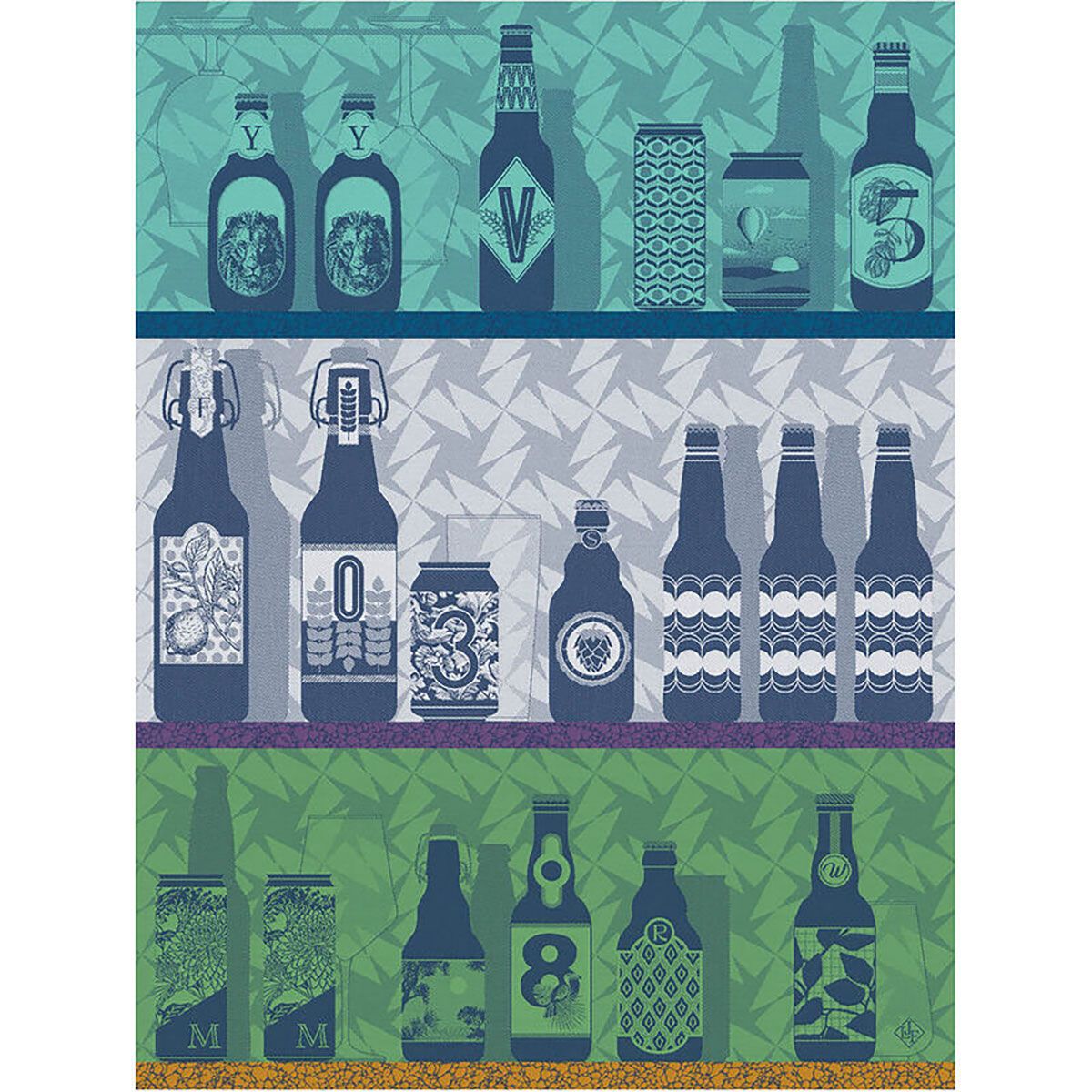 Le Jacquard Francais Neo Brasseurs Blue Tea Towel 30207