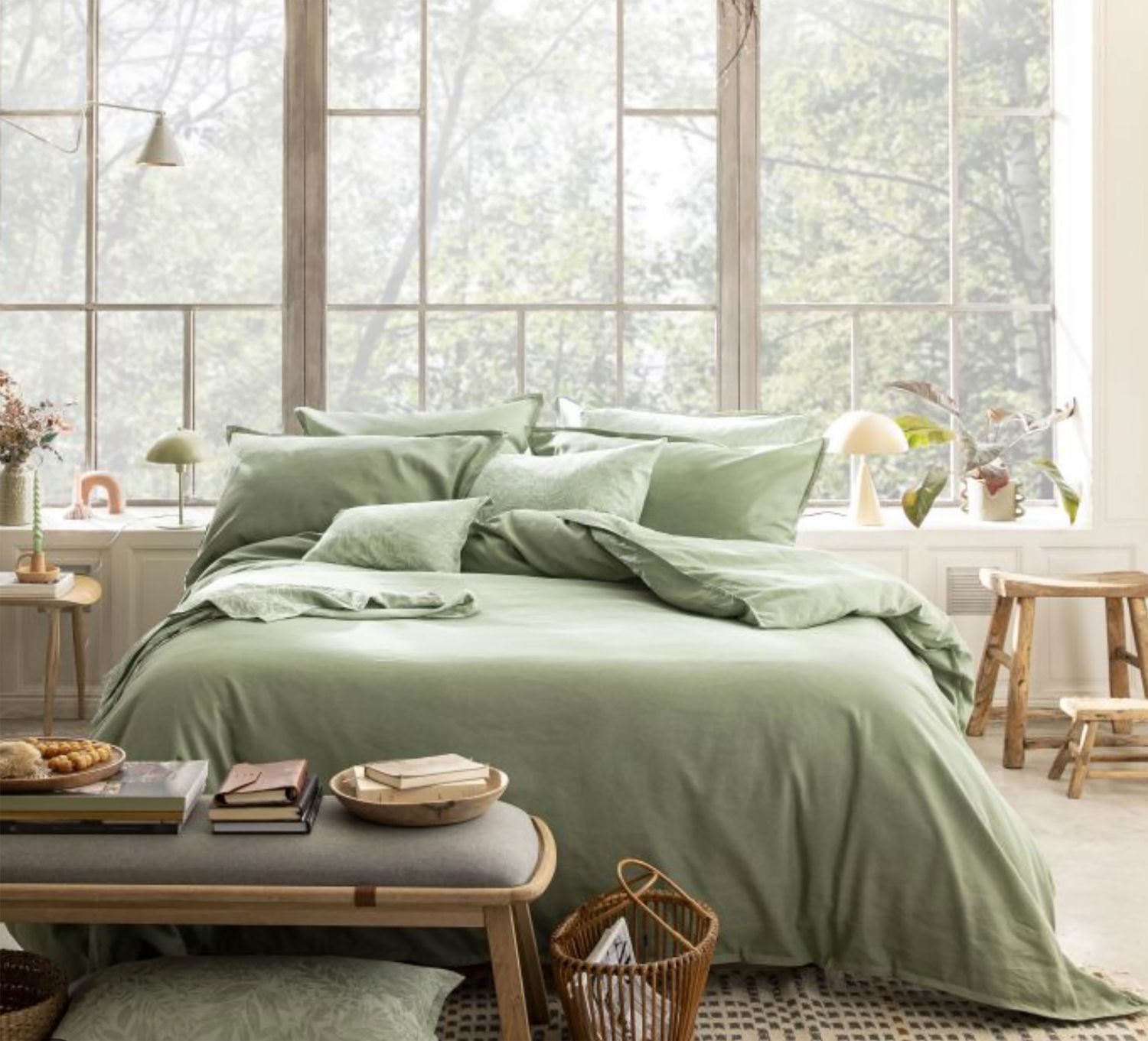 Le Jacquard Francais Nuances Green Duvet Cover 30199