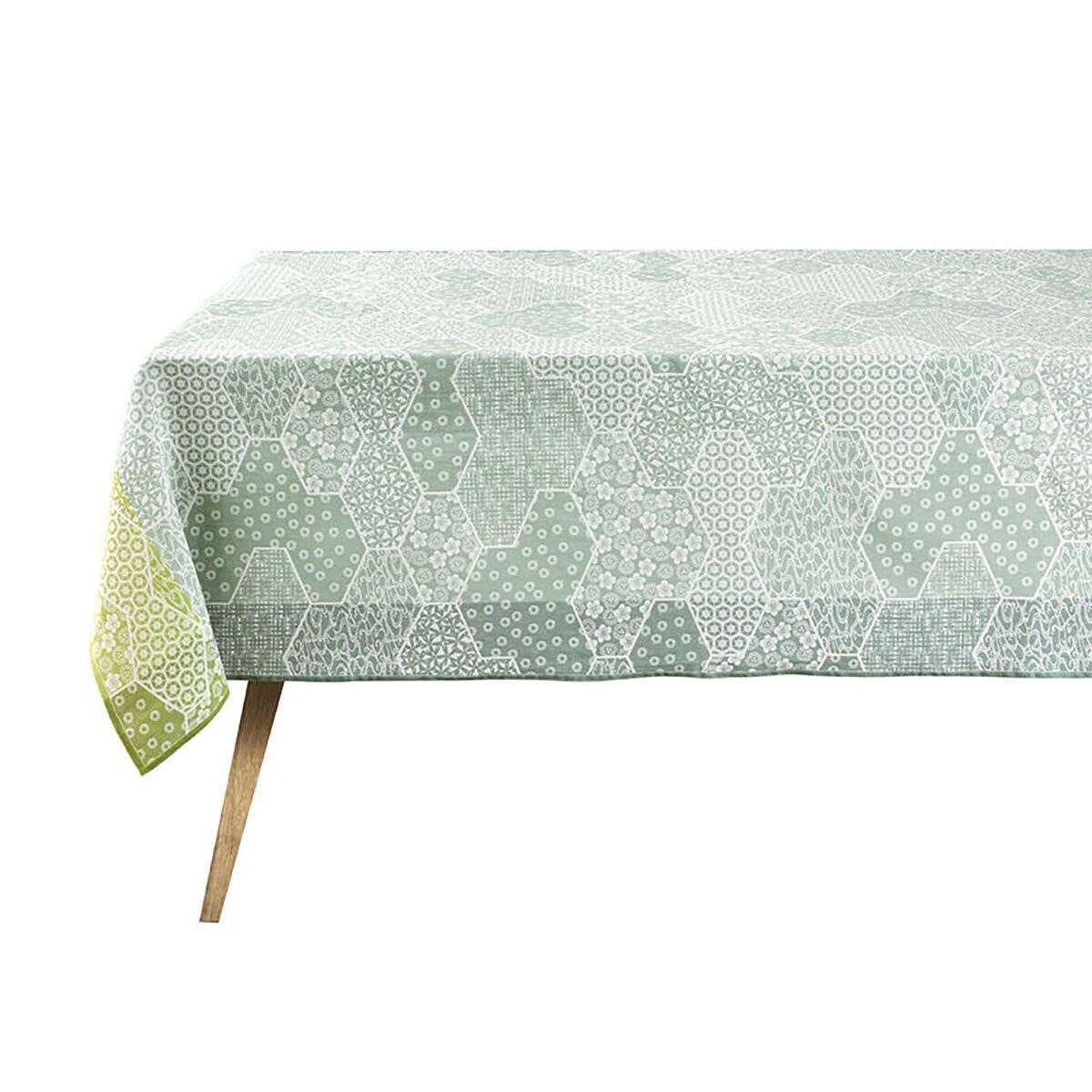 Le Jacquard Francais Wagara Green Coated Tablecloth 30380