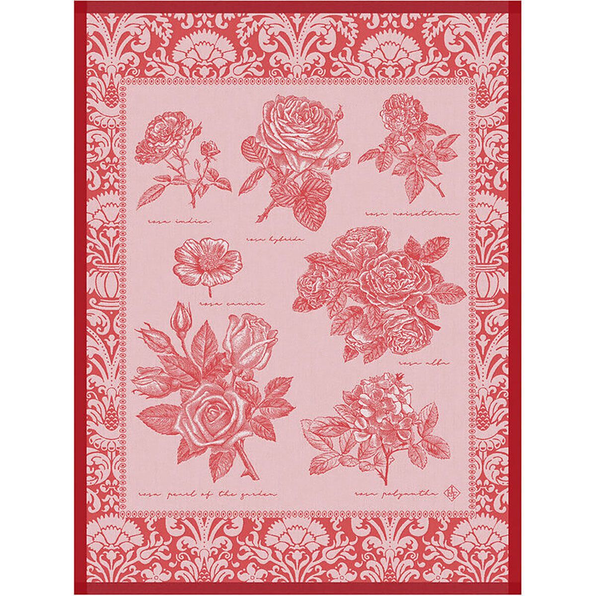 Le Jacquard Francais Jardin Des Roses Red Tea Towel 30121