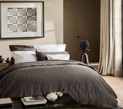 Le Jacquard Francais Palacio Dark Grey Fitted Sheet 21622