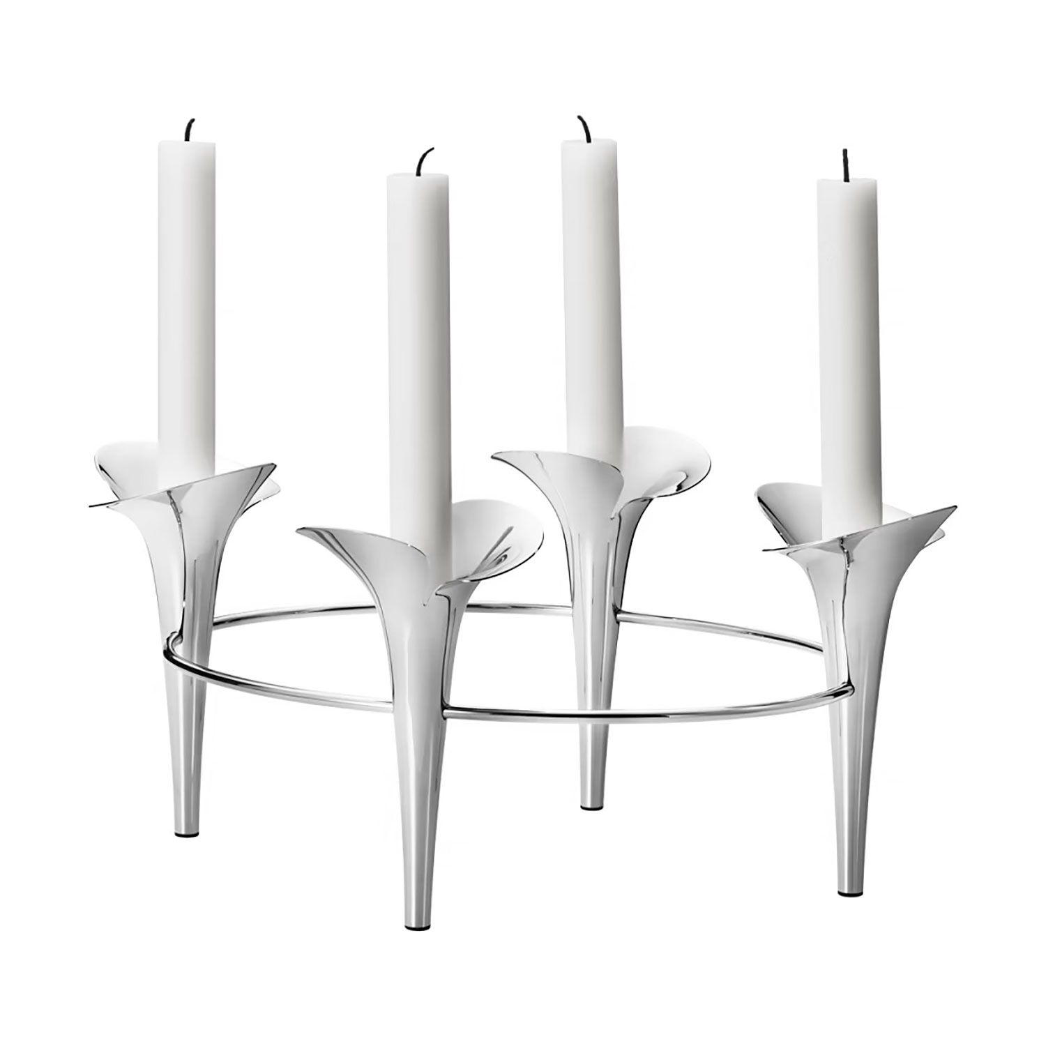 George Jensen Bloom Botanica Taper Candleholder Stainless Steel 10020271, 5713275241546