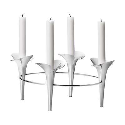 George Jensen Bloom Botanica Taper Candleholder Stainless Steel 10020271, 5713275241546