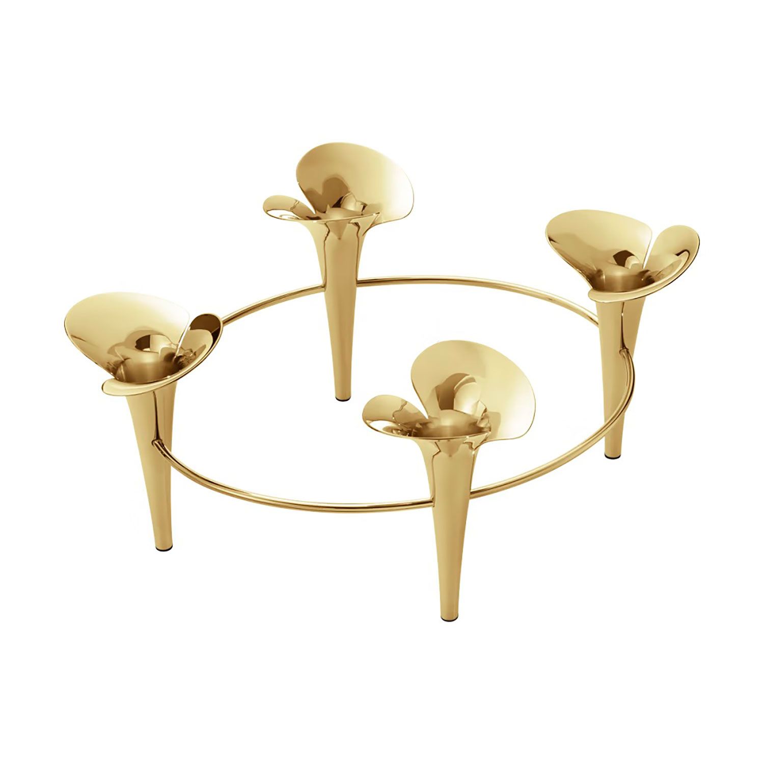 George Jensen Bloom Botanica 4 Taper Candleholder Gold 10020195, 5713275239505