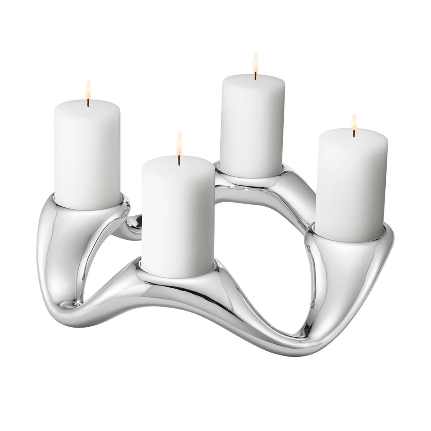 George Jensen Cobra 4 Pillar Candleholder Stainless Steel 10019313, 5713275209676