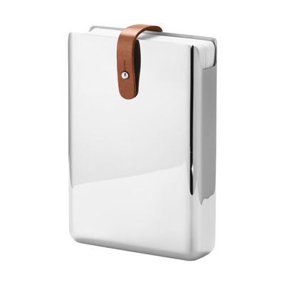 George Jensen Sky Card Deck Holder Leather and Stainless Steel 10019308, 5713275209621
