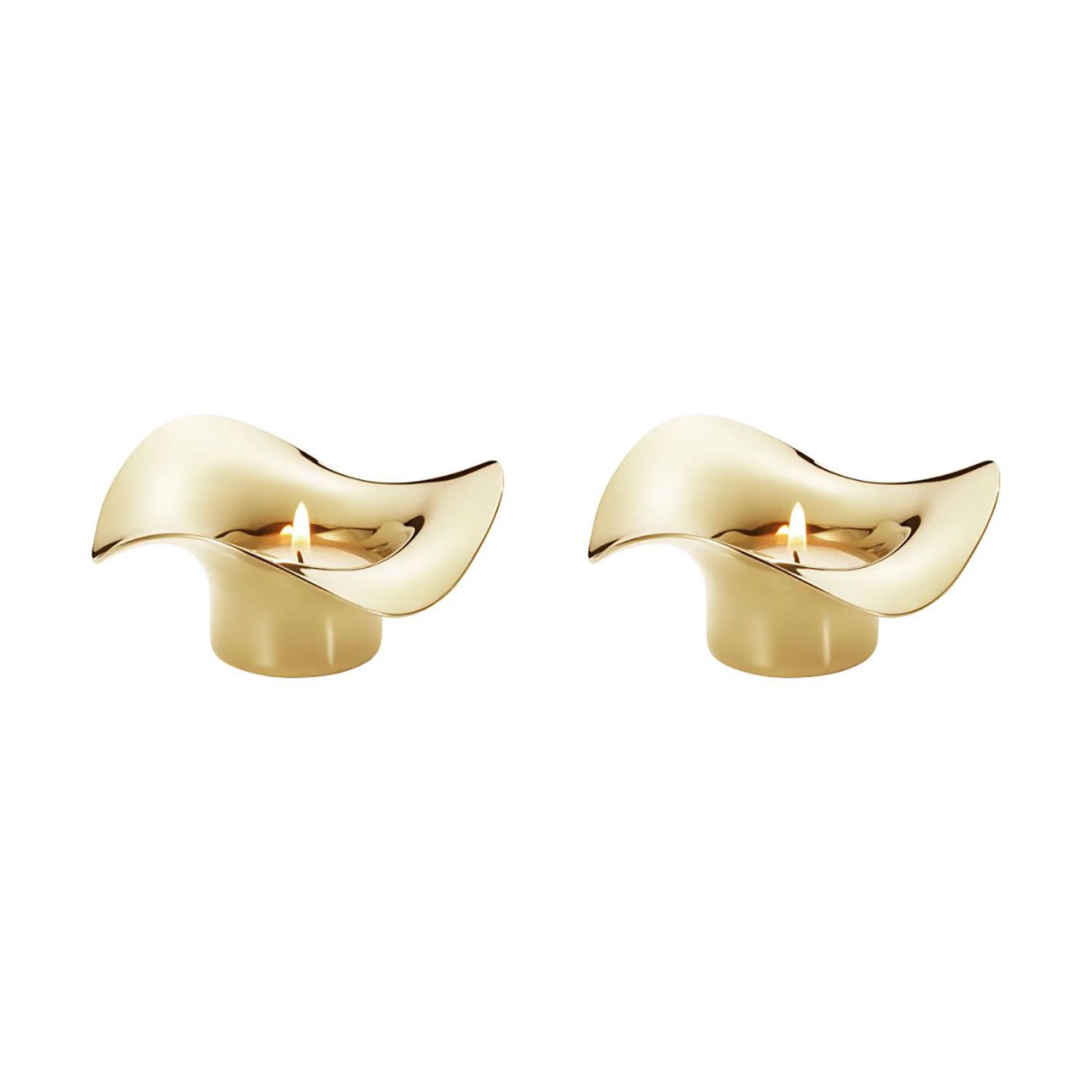 George Jensen Cobra Tealight Stainless Steel Gold Pvd 2 Piece 10019714, 5713275226222
