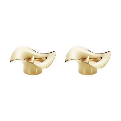 George Jensen Cobra Tealight Stainless Steel Gold Pvd 2 Piece 10019714, 5713275226222