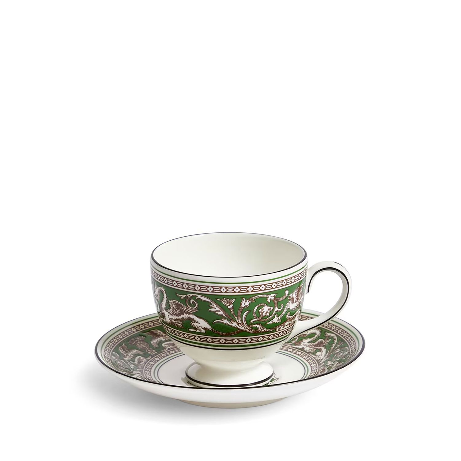 Wedgwood Florentine Verde Teacup Saucer 174Ml 5.8Fl oz 1070851, 701587480253