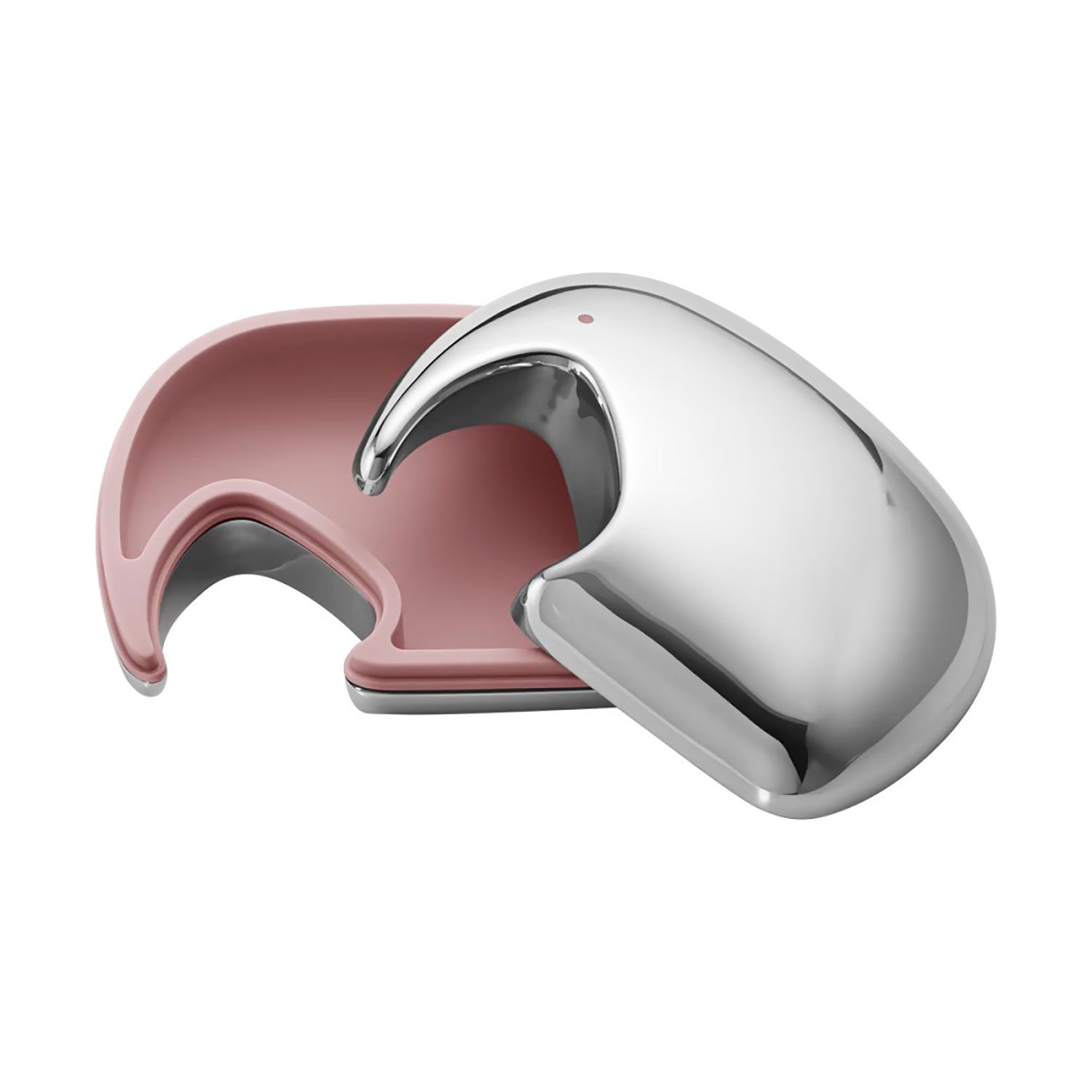 George Jensen Elephant Keepsake Box Stainless Steel and Silicone Light Pink 10019780, 5713275230700