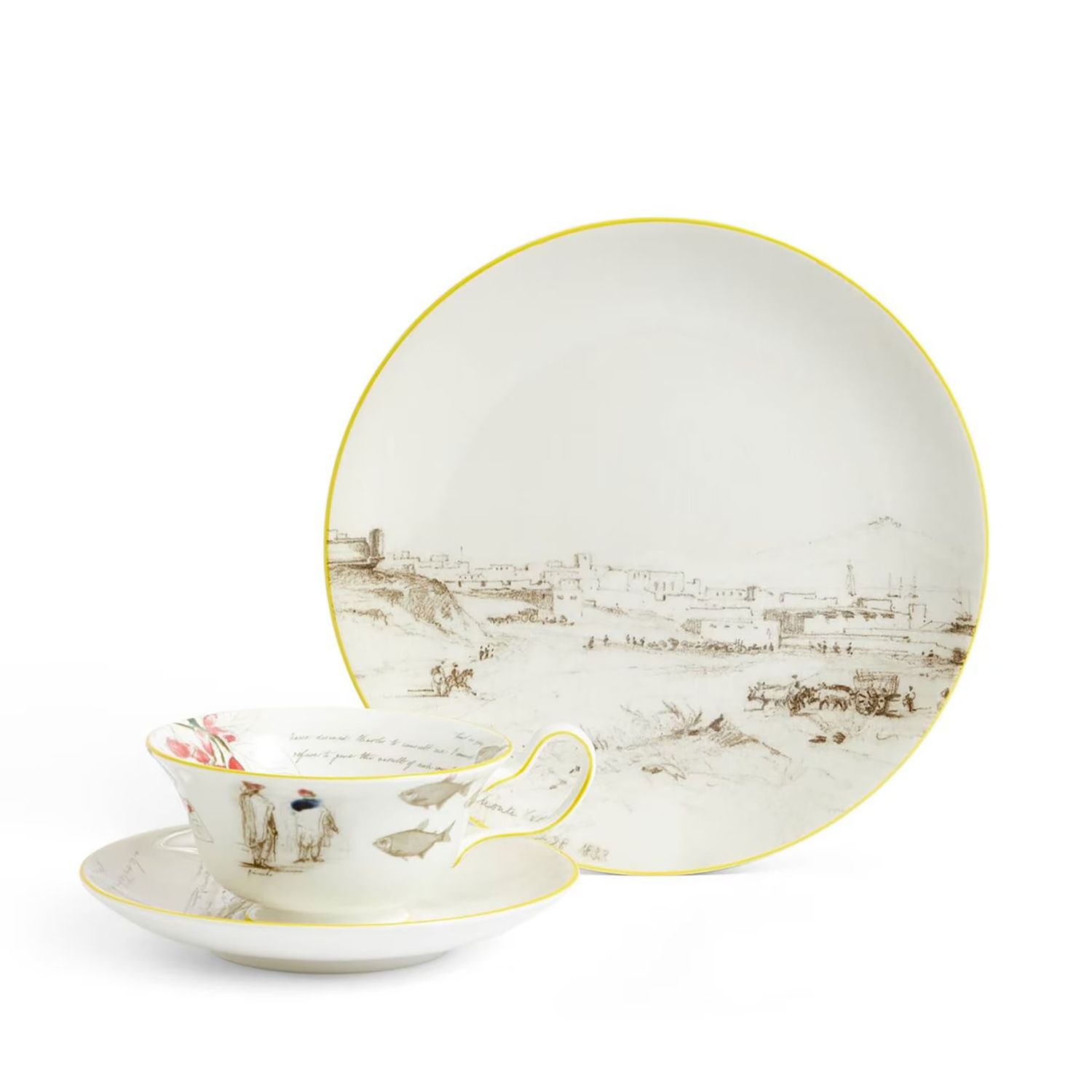 Wedgwood Darwin Voyage of The Beagle Uruguay Teacup Saucer Plate 3 Pieces 1071810, 701587481397