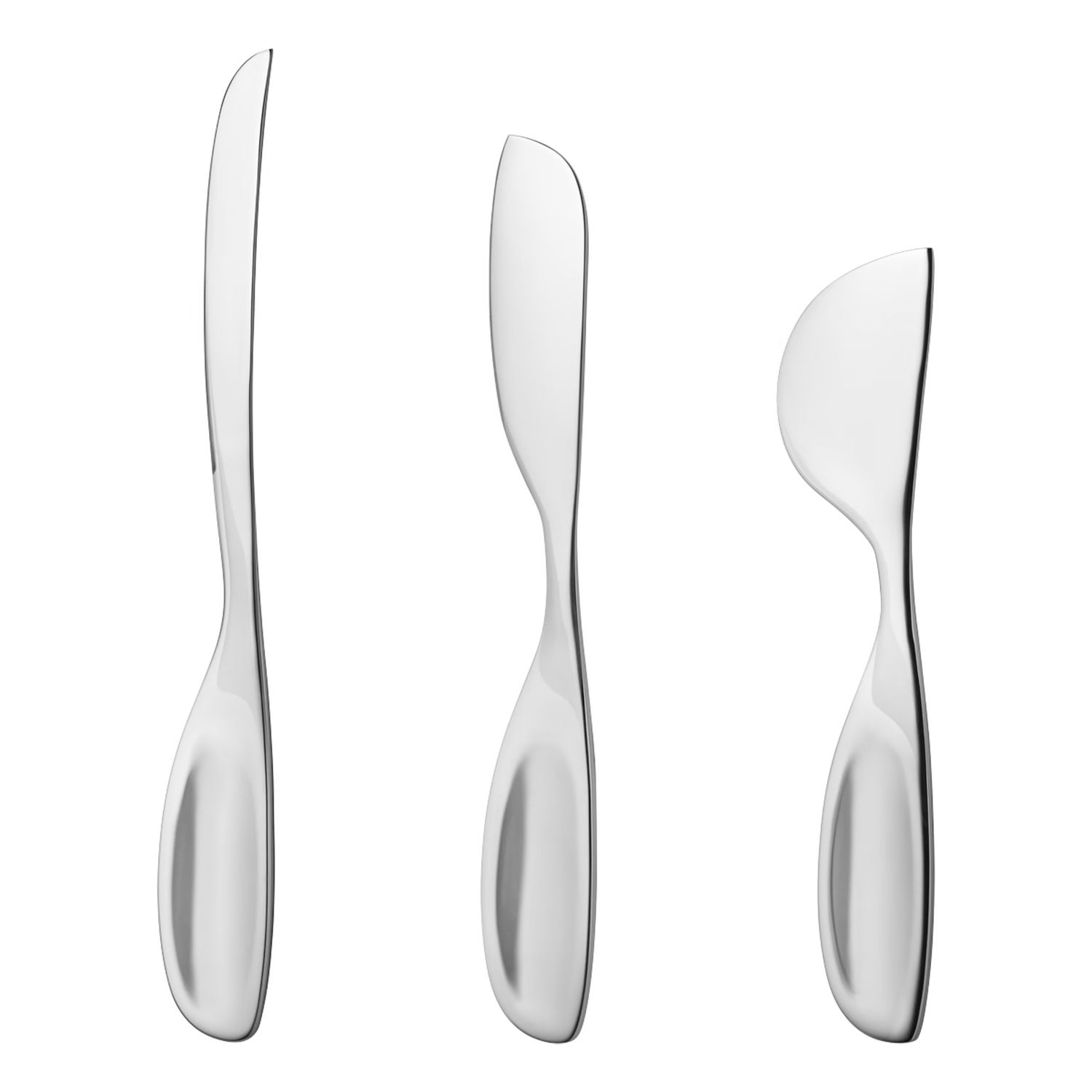 George Jensen Alfredo Cheese Knives Stainless Steel 3 Piece 3390214, 5705145170001