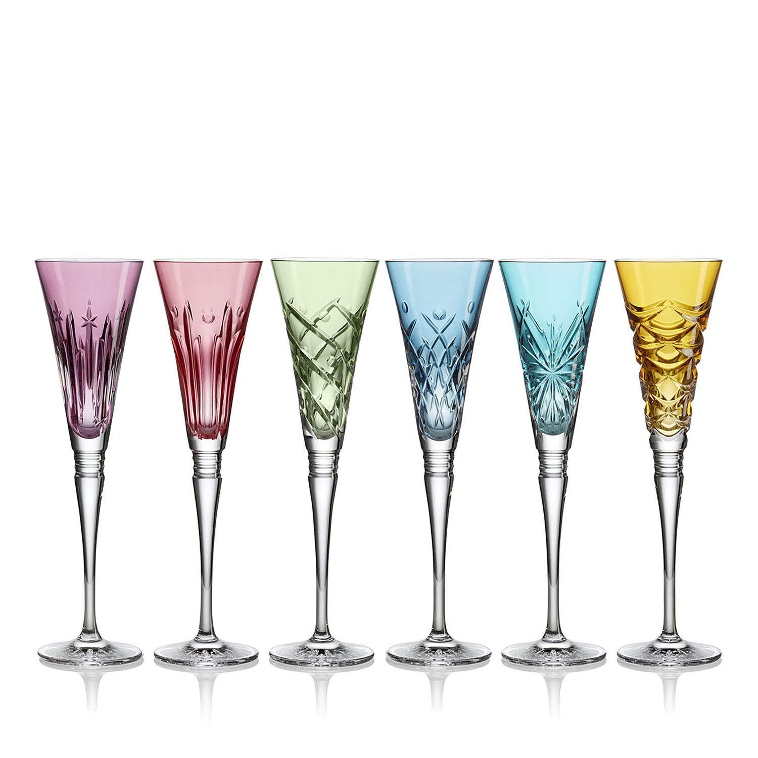 Waterford Winter Wonders Flutes Assorted Colours Set of 6 1066113, 701587474436