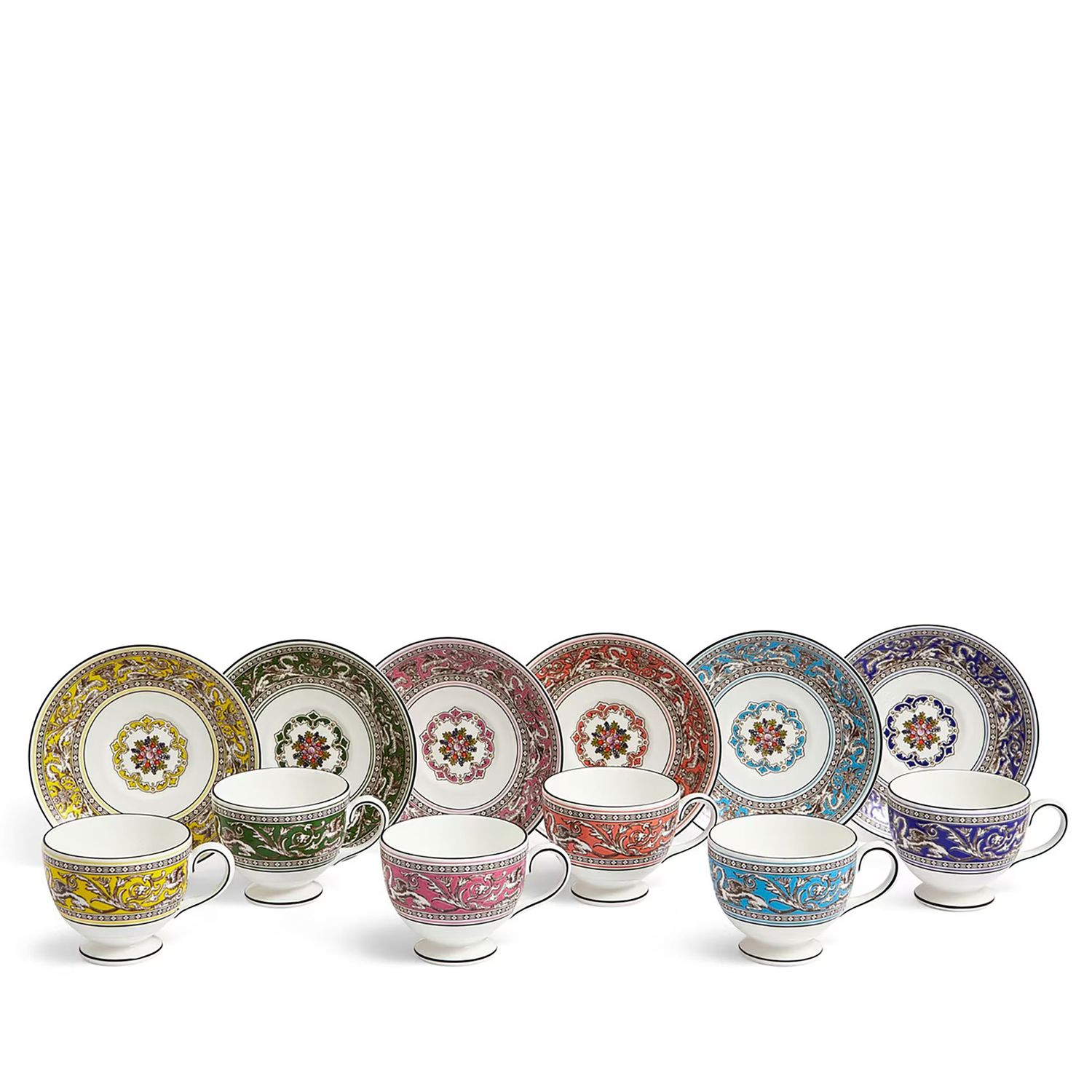 Wedgwood Florentine Teacup Saucer L 174Ml 5.8Fl oz Set of 6 1069033, 701587477765