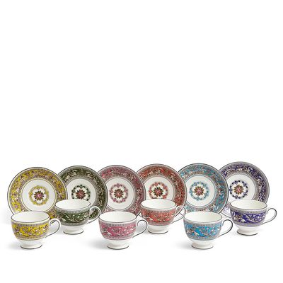 Wedgwood Florentine Teacup Saucer L 174Ml 5.8Fl oz Set of 6 1069033, 701587477765