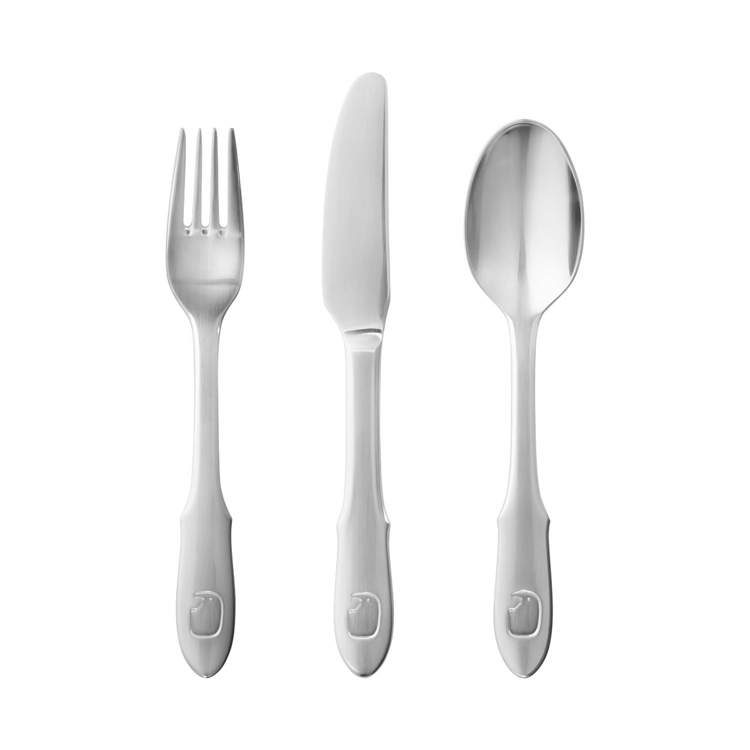 George Jensen Elephant 3 Piece Cutlery Set Stainless Steel 3580068, 5705145243521