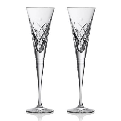 Waterford Winter Wonders Flutes Holly Set of 2 1072439, 701587482226