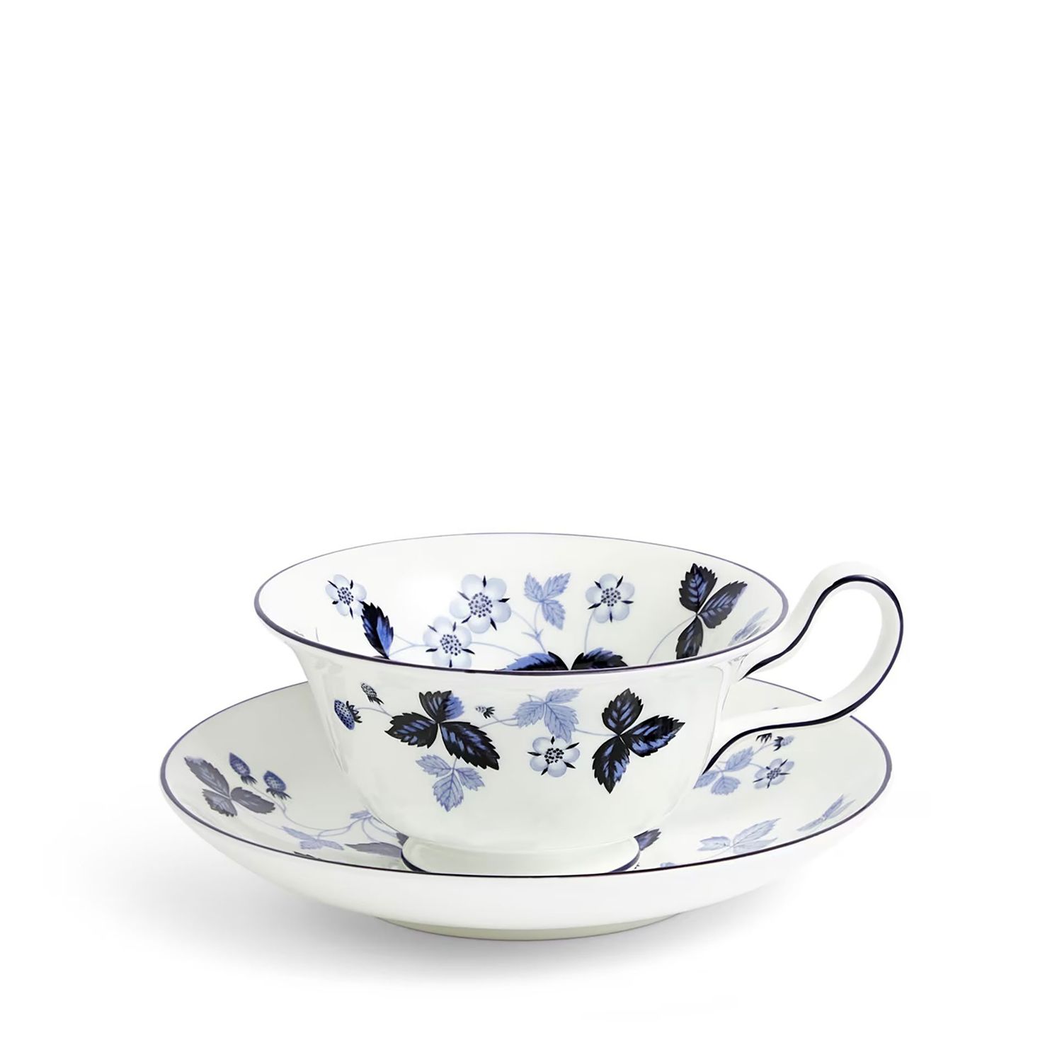 Wedgwood Wild Strawberry Inky Blue Teacup Saucer P 177Ml 5.9Fl oz 1072182, 701587481632