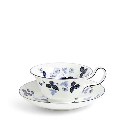 Wedgwood Wild Strawberry Inky Blue Teacup Saucer P 177Ml 5.9Fl oz 1072182, 701587481632