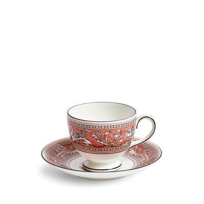 Wedgwood Florentine Salmon Teacup Saucer 174Ml 5.8Fl oz 1070729, 701587480239
