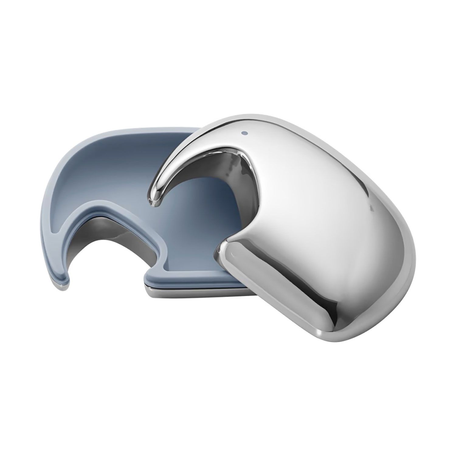 George Jensen Elephant Keepsake Box Stainless Steel and Silicone Light Blue 10019779, 5713275230687