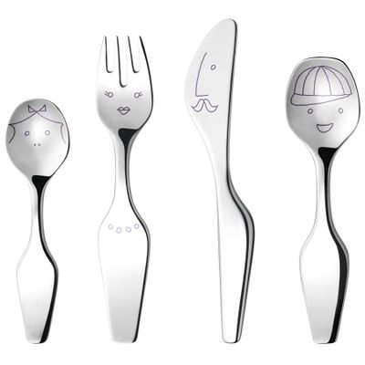 George Jensen Alfredo 4 Piece Twist Family Cutlery Set Stainless Steel 3580049, 5705145085152