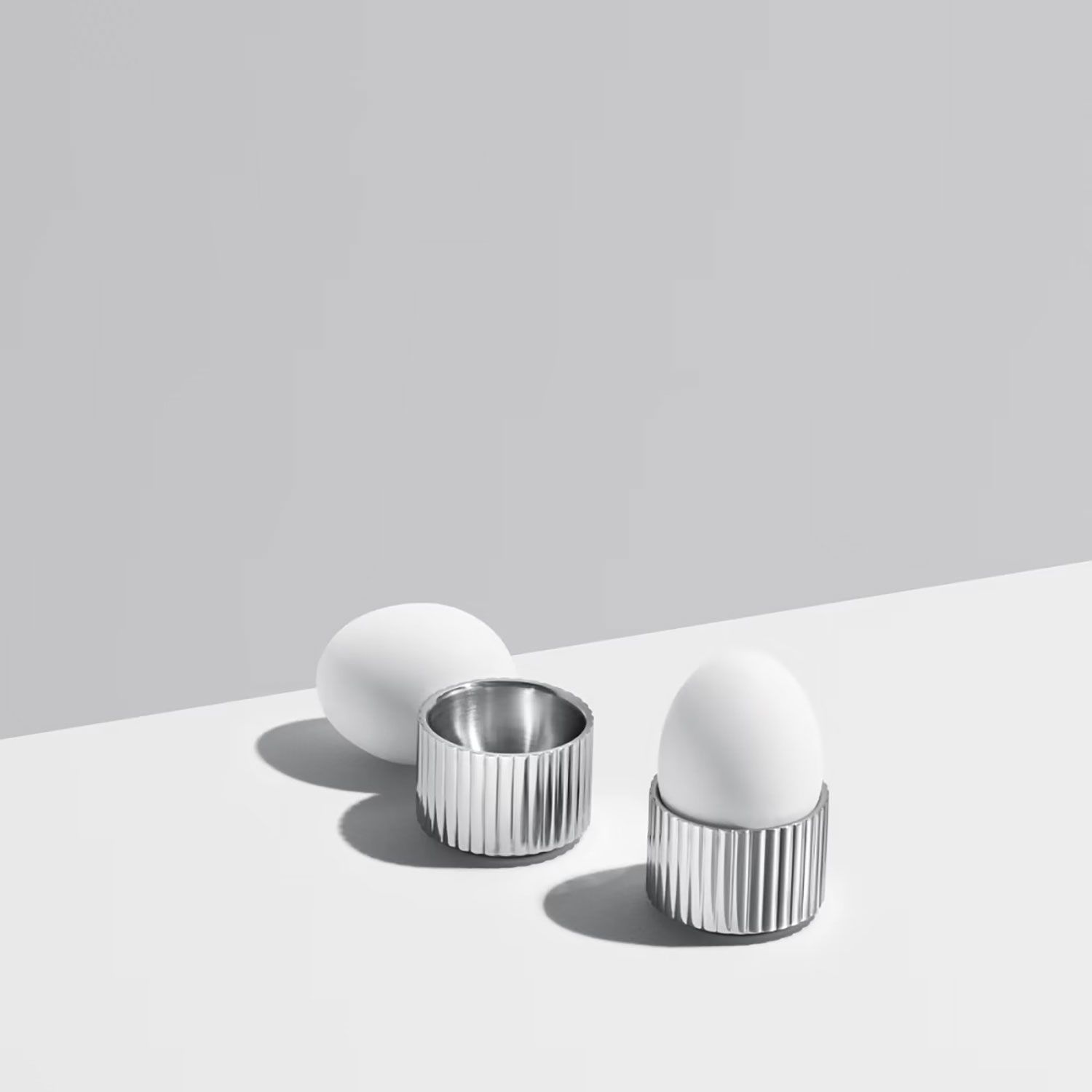 George Jensen Bernadotte 2 Piece Egg Cup Set Stainless Steel 10014924, 5713275065852