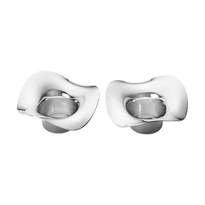 George Jensen Cobra Tealight Stainless Steel 2 Piece 3586582, 5705145213340